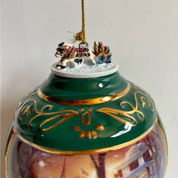 Terry Redlin Racing Home Hadley Bradford Christmas Porcelain Ornament 1999 - Picture 2 of 6